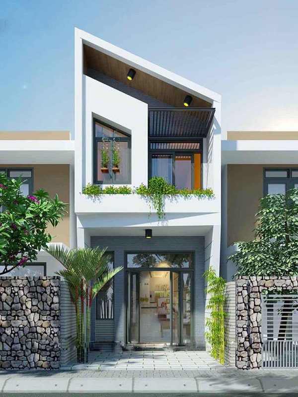 mẫu nhà ống 2 tầng 600 triệu