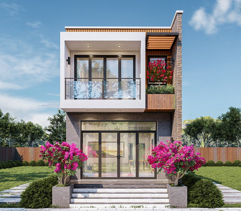 xây nhà phố 2 tầng 600 triệu