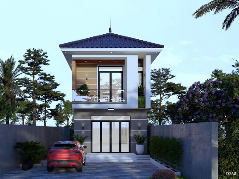 xây nhà 2 tầng 600 triệu ở nông thôn