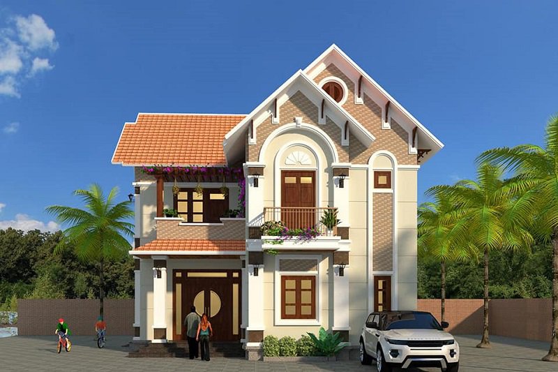 mẫu nhà chữ L ở nông thôn